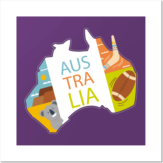 Australia Wall Art by Mako Design 